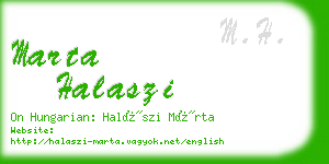 marta halaszi business card